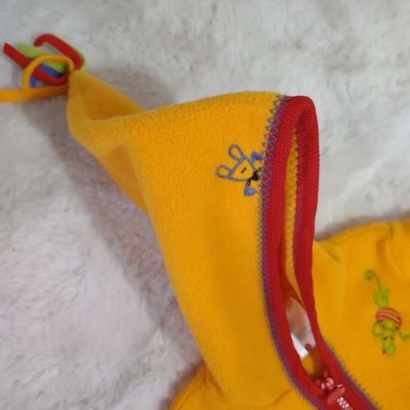 HANNA ANDERSSON Child Unisex Orange Fleece Zip Up Hooded Jacket Size 6-12 Months - Picture 5 of 13
